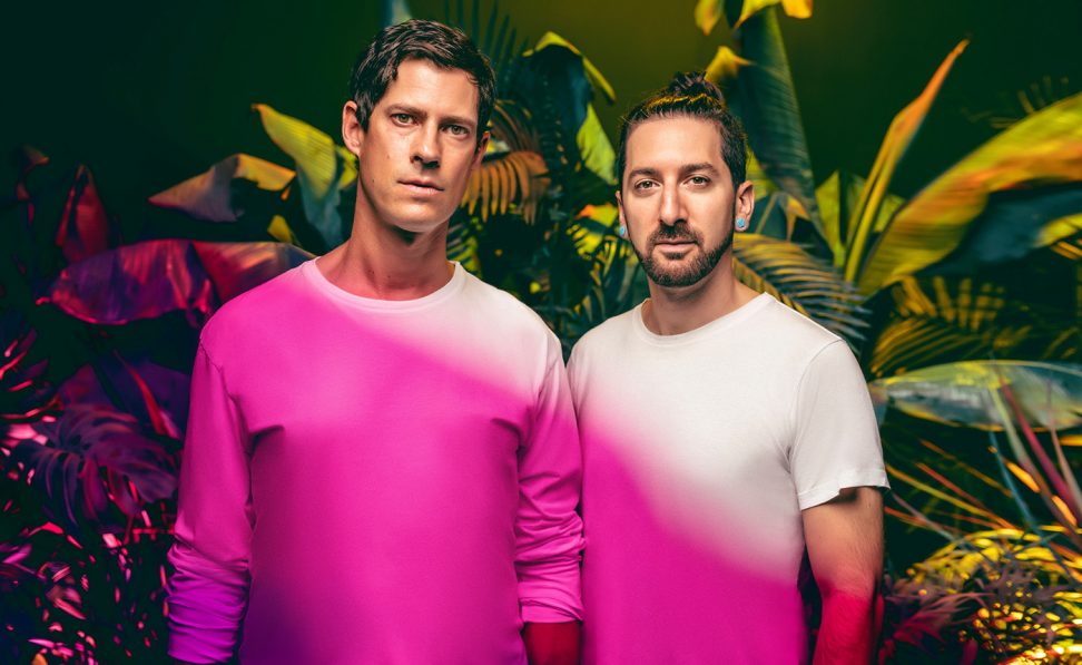 Big Gigantic Press photo in front of plants