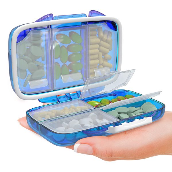 Travel Pill Organizer Box with Labels