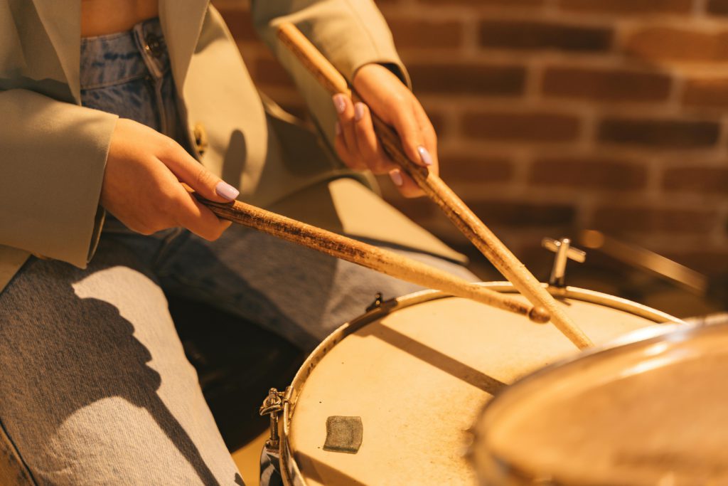 close-up drummer
